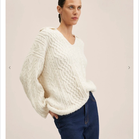 Mango Cable Knit Sweater Size Small - Picture 2 of 4